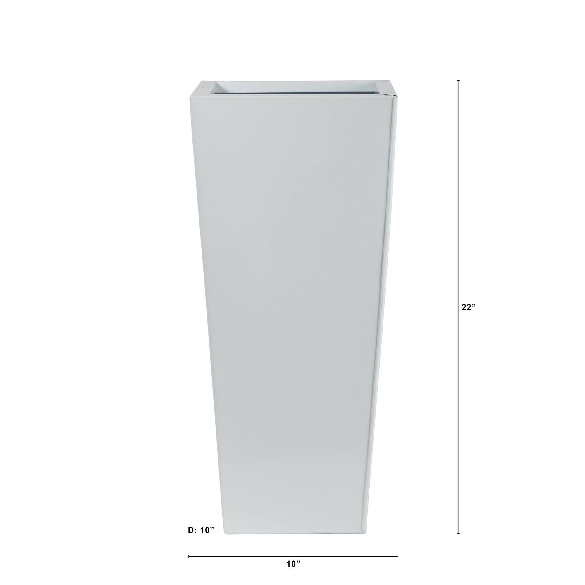 22" White Decorative Metal Tower Planter